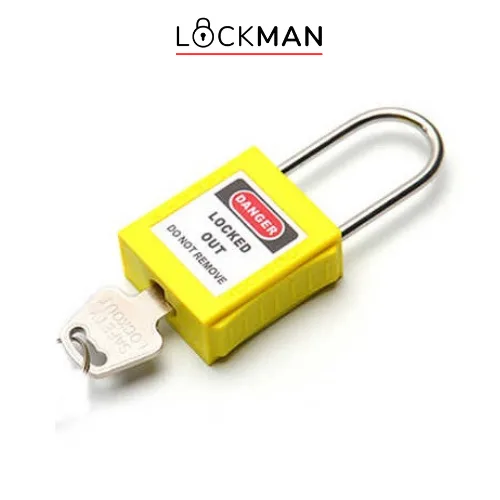 4mm İnce Çelik Kelepçe 38 mm Emniyet Asma Kilit - Sarı